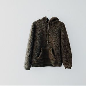 Olive Sherpa Sweatshirt